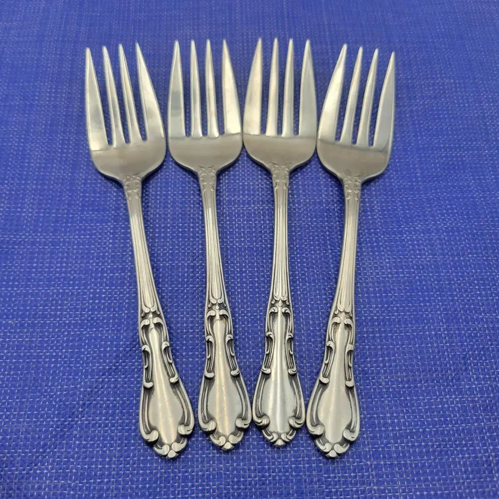 Set of 4 Towle Silver Merrimack Stainless Steel USA Salad Fork
